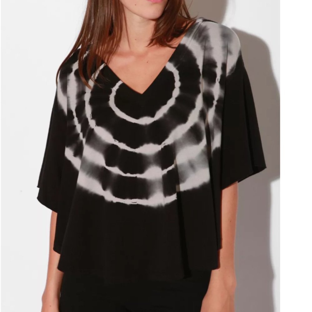 Hooded Tie Dyed Sweatshirt Poncho with Arm Holes